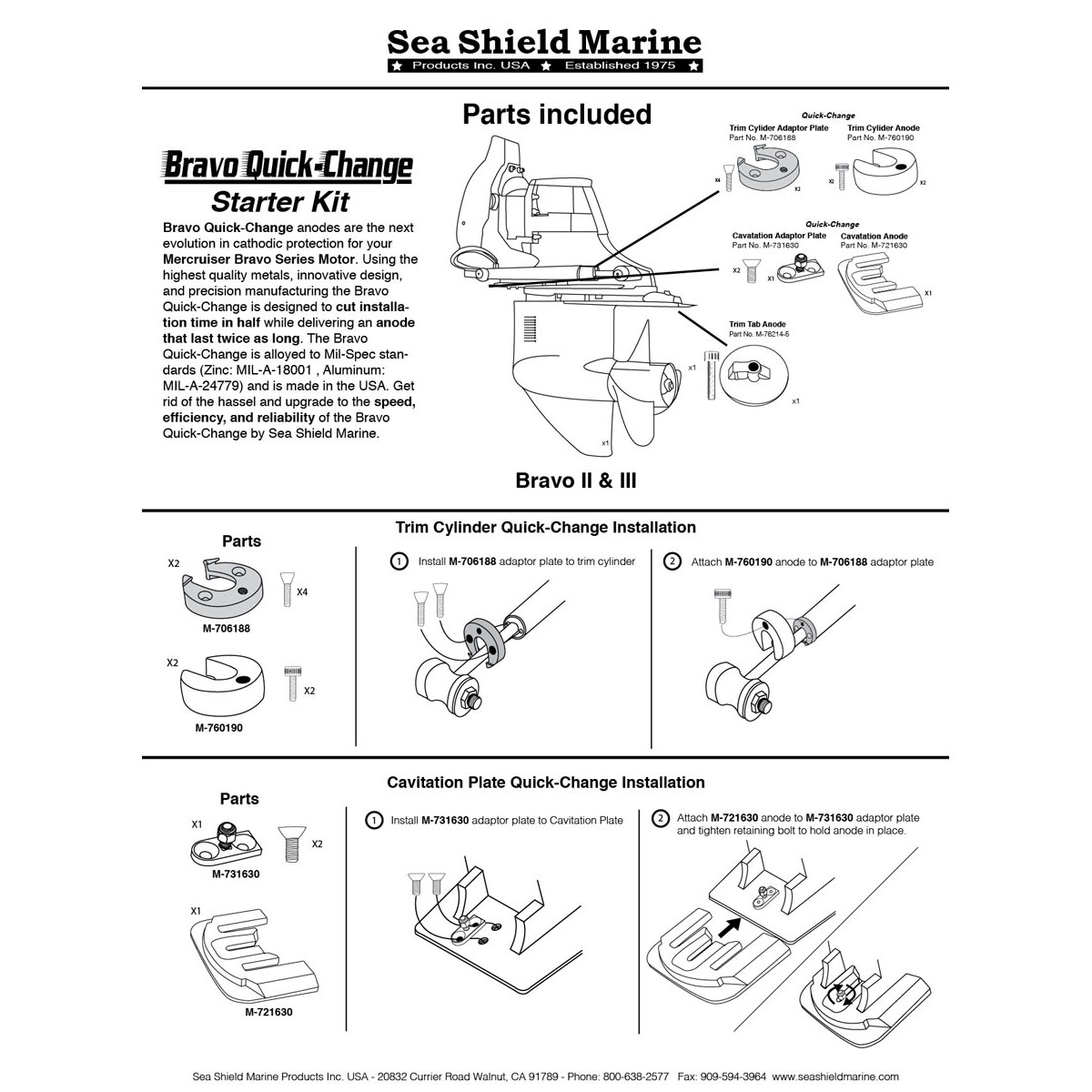 MerCruiser Bravo 2 & 3 Quick-Change Complete Anode Kit (Aluminum ...